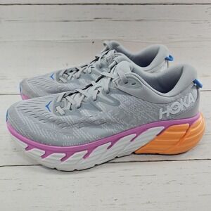 Hoka One One Gaviota 4 Shoes Womens Size 11B Gray Orange Pink Stability Running